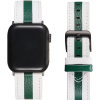 Xprotector Apple Watch 4-6, SE, SE (2022) (42 / 44 mm) / Watch 7-9 (45 mm) / Watch Ultra 1-2 (49 mm), bőr pótszíj, állítható, zöld csíkkal, Xprotector, fehér