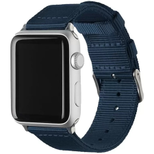 Xprotector Apple Watch 4-6, SE, SE (2022) (42 / 44 mm) / Watch 7-9 (45 mm) / Watch Ultra 1-2 (49 mm), műanyag pótszíj, szőtt, állítható, szőtt szíjtartó, Xprotector, sötétkék okosóra kellék