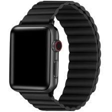 Xprotector Apple Watch 4-6, SE, SE (2022) (42 / 44 mm) / Watch 7-9 (45 mm) / Watch Ultra 1-2 (49 mm), szilikon pótszíj, mágneses zár, 3D minta, Xprotector, fekete okosóra kellék