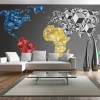  XXL Fotótapéta térkép - Map of the World - colorful solids Világtérkép 550x270