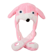 Yangzhou sapka mozgatható fülekkel - rózsaszín kutya babasapka, sál