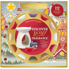Yankee candle karácsonyi szett 2024 - aromalámpa + illatviasz, 12× 22g gyertya