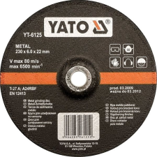Yato fémvágó korong 125 x 22 x 6,0 mm konvex csiszolókorong és vágókorong