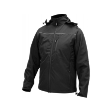 Yato Munkavédelmi softshell kabát kapucnival fekete 2XL-es méret 3 zsebes munkaruha