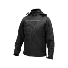 Yato Munkavédelmi softshell kabát kapucnival fekete XL-es méret 3 zsebes