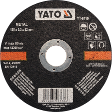 Yato Vágókorong fémre 125x3,2x22 mm (YT-6110) barkácsgép tartozék