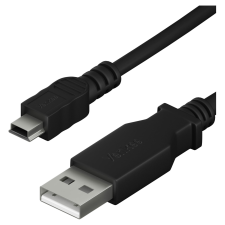 YENKEE YCU 010 BK USB Type-A apa - Mini USB Type-B apa 2.0 Adat és töltő kábel - Fekete (1.5m) kábel és adapter