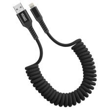 YENKEE YCU 502 BK USB-A - Lightning csavart adat-, és töltőkábel fekete (YCU 502 BK) kábel és adapter