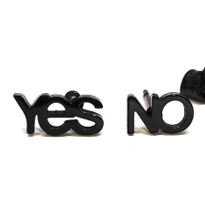  Yes-No nemesacél fülbevaló, fekete színű fülbevaló