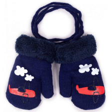 Yo! Bébi téli kesztyű 10 cm - Kék repülőgép gyerek kesztyű