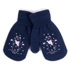  Yo! Bébi téli kesztyű 12 cm - Sötét kék cica