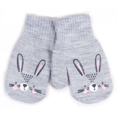  Yo! Bébi téli kesztyű 12 cm - Szürke nyuszi