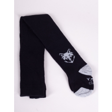 Yo Club! Pamut Harisnyanadrág csúszásgátló talppal - Fekete/Szürke Farkas 104/110