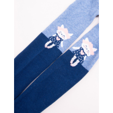 Yo Club! Pamut Harisnyanadrág csúszásgátló talppal - Sötét Kék Cicás 92/98 gyerek harisnya