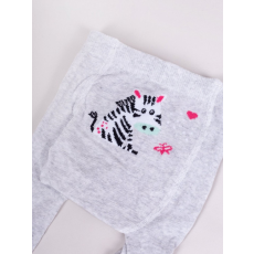 Yo Club! Pamut Harisnyanadrág csúszásgátló talppal - Szürke Zebrás 92/98