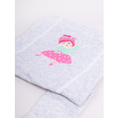 Yo Club! Pamut Harisnyanadrág - Szürke/Rózsaszín Táncoló Lány 68-74