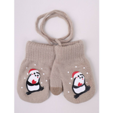 Yo!club téli kesztyű 12 cm - barna/pingvin gyerek kesztyű