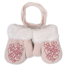  Yo!club téli kesztyű 12 cm - krém/szívecskék