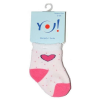 Yo! Yo! Baby frottír zokni 6-9 hó - rózsaszín szívecske