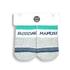 Yo! Yo! Baby pamut zokni 3-6hó - szürke/fehér/zöld babazokni, harisnya