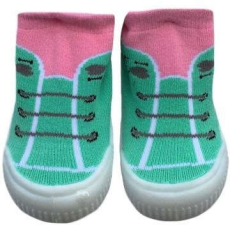 Yo! YO! Lány zoknicipő 23-as rózsaszín/zöld fűzős