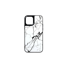 YOOUP Mintás telefontok fehér márvány iPhone 12 Mini YooUp fekete kerettel tok és táska