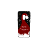YOOUP Üveges hátlappal rendelkezó telefontok karácsonyi Mikulás sapka mintával Samsung Galaxy S9 G960 piros