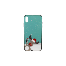 YOOUP Üveges hátlappal rendelkezó telefontok karácsonyi mintával Rudolf rénszarvas iPhone XS Max tok és táska