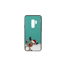 YOOUP Üveges hátlappal rendelkezó telefontok karácsonyi mintával Rudolf rénszarvas Samsung S9 Plus G965 tok és táska