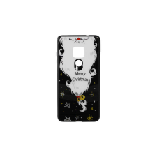 YOOUP Üveges hátlappal rendelkezó telefontok mikulás szakáll mintával (Karácsonyi) Huawei Mate 20 fekete tok és táska