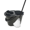 York Mop szett Felmosó Vödör csavarókosárral 10L + Mop felmosó 35x25x115cm Mix GREY,  NATURAL