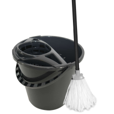 York Mop szett vödör + csavaró 10L + Mop felmosó 36x25x115cm Mix GREY takarító és háztartási eszköz