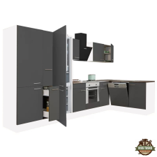  Yorki 370 sarok konyhabútor alsó sütős, alulfagyasztós hűtős kivitelben bútor