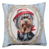  Yorkie kalapban párnahuzat 45x45 cm