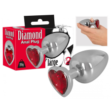 YOU2TOYS - Diamond - 159g-os alumínium anál dildó (ezüst-piros) anál