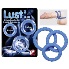 YOU2TOYS Lust gyűrűtrió - kék péniszgyűrű
