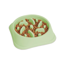 Yummie Etetőtál habzsolásgátlóval - 20 x 20 x 4,5 cm - zöld kutyatál