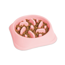 Yummie etetőtál habzsolásgátlóval 20x20x 4,5cm korall (60061B) kutyatál
