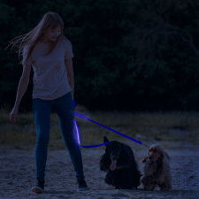 Yummie LED-es póráz - akkumulátoros - 120 x 2,5 cm - kék 60026D nyakörv, póráz, hám kutyáknak
