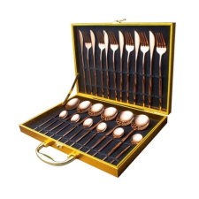 Yusanhao 24 részes rose gold színű rozsdamenetes evőeszköz készlet tányér és evőeszköz