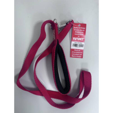YUTIPET KT. YP. Póráz 120cm párnázott (kicsi karabínerrel) piros nyakörv, póráz, hám kutyáknak
