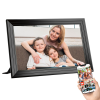  Zadabso® Digitális képkeret, 10,1 hüvelyk, Uhale alkalmazás, 1024x600 érintőképernyő, 350 lumen, 16 GB, WIFI, MicroSD, fénykép/videó, hangszóró, Fekete