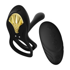 Zalo Bayek okos páros vibrátor erekciós gyűrűvel fekete/arany vibrátorok