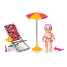 Zapf Creation BABY born Minis Nyugágy, napernyő és baba szett kerti bútor