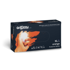 ZARYS Gripzzly Orange púdermentes nitril gyémántmintás védőkesztyű narancs 50db