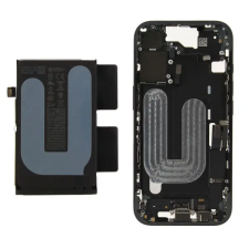  ZD076-00679 Gyári Apple iPhone 16 középső keret akkumulátorral, fekete mobiltelefon, tablet alkatrész