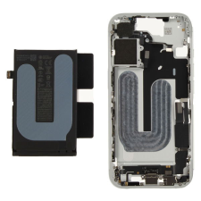  ZD076-00680 Gyári Apple iPhone 16 középső keret akkumulátorral, fehér mobiltelefon, tablet alkatrész