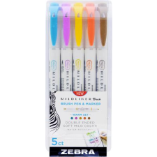  ZEBRA Ecsetirón készlet, kétvégű ZEBRA &quot;Mildliner Warm&quot;, 5 szín filctoll, marker