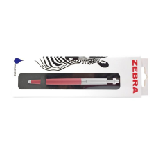  ZEBRA Golyóstoll, 0,24 mm, nyomógombos, ezüst színű klip, pink tolltest, ZEBRA &quot;901&quot;, kék toll
