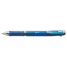  ZEBRA Golyóstoll, 0,24 mm, nyomógombos, négyszínű, ZEBRA &quot;Clip-on Slim 4C&quot;, kék toll